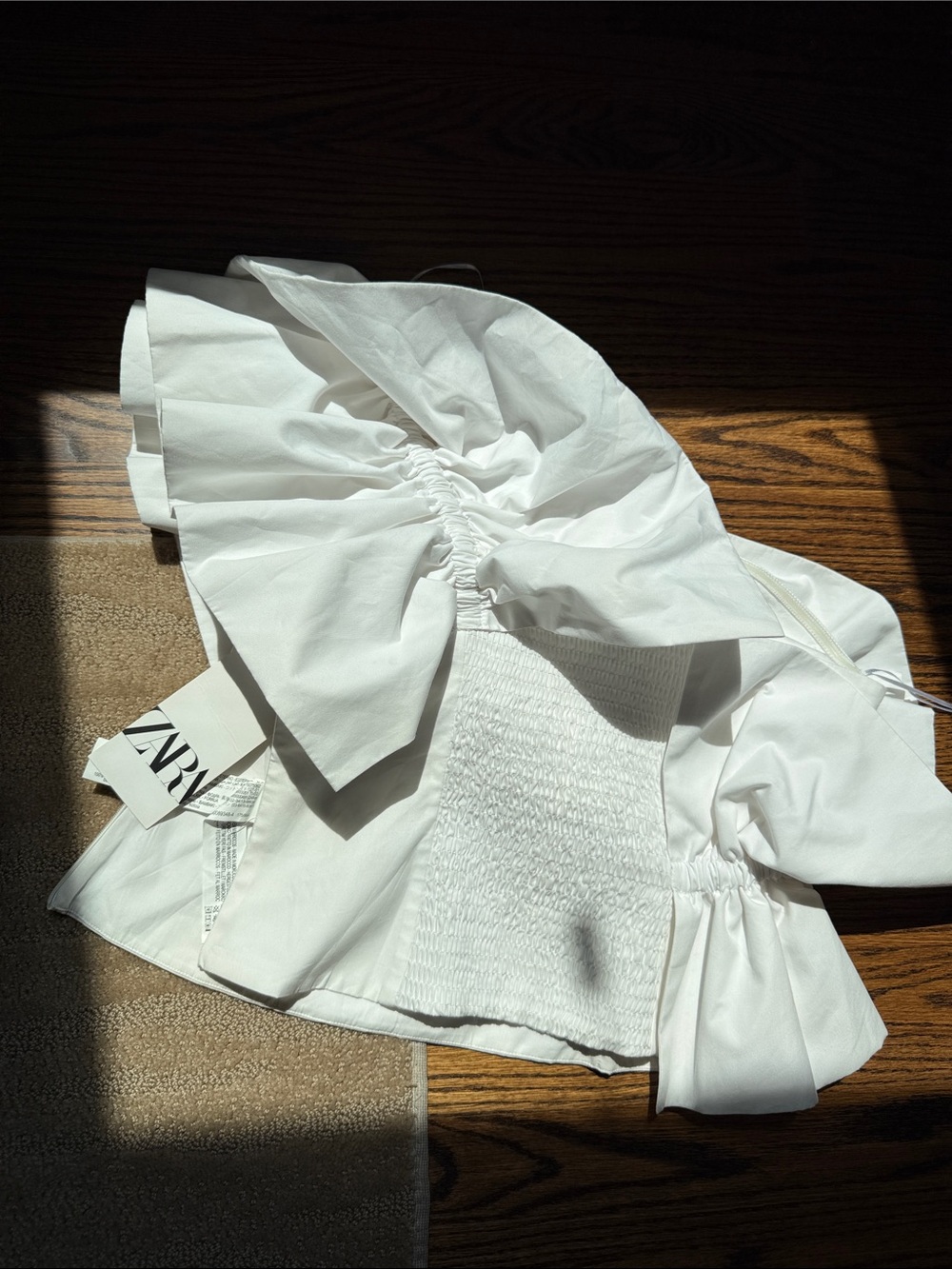 Zara White One-Shoulder Ruffle‎ Crop Top - Picture 14 of 17